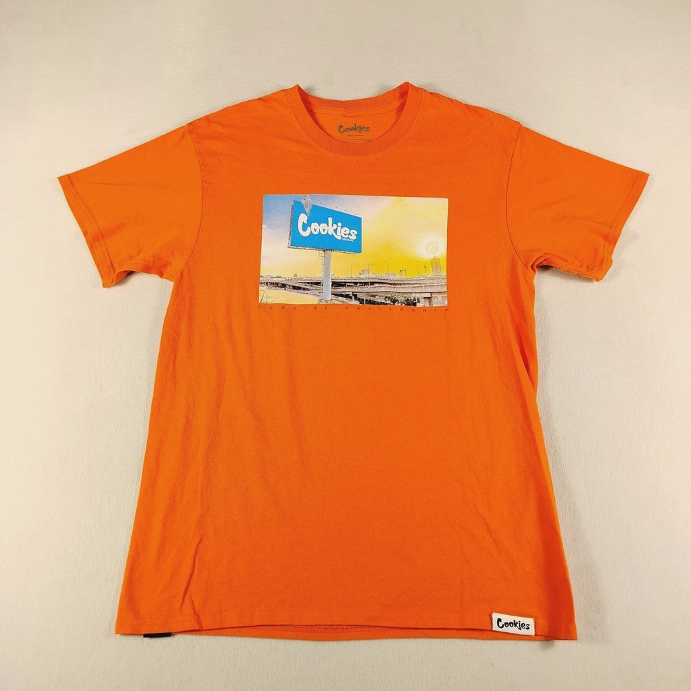 Cookies Shirt Mens Large Orange California Billboard Graphic Streetwear Tee SF